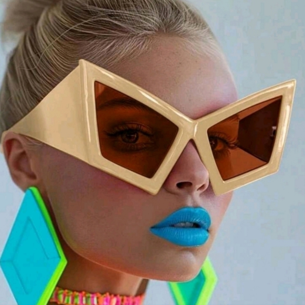 NWT Retro Vintage Style Personality Big Frame Cat Eye Sunglasses